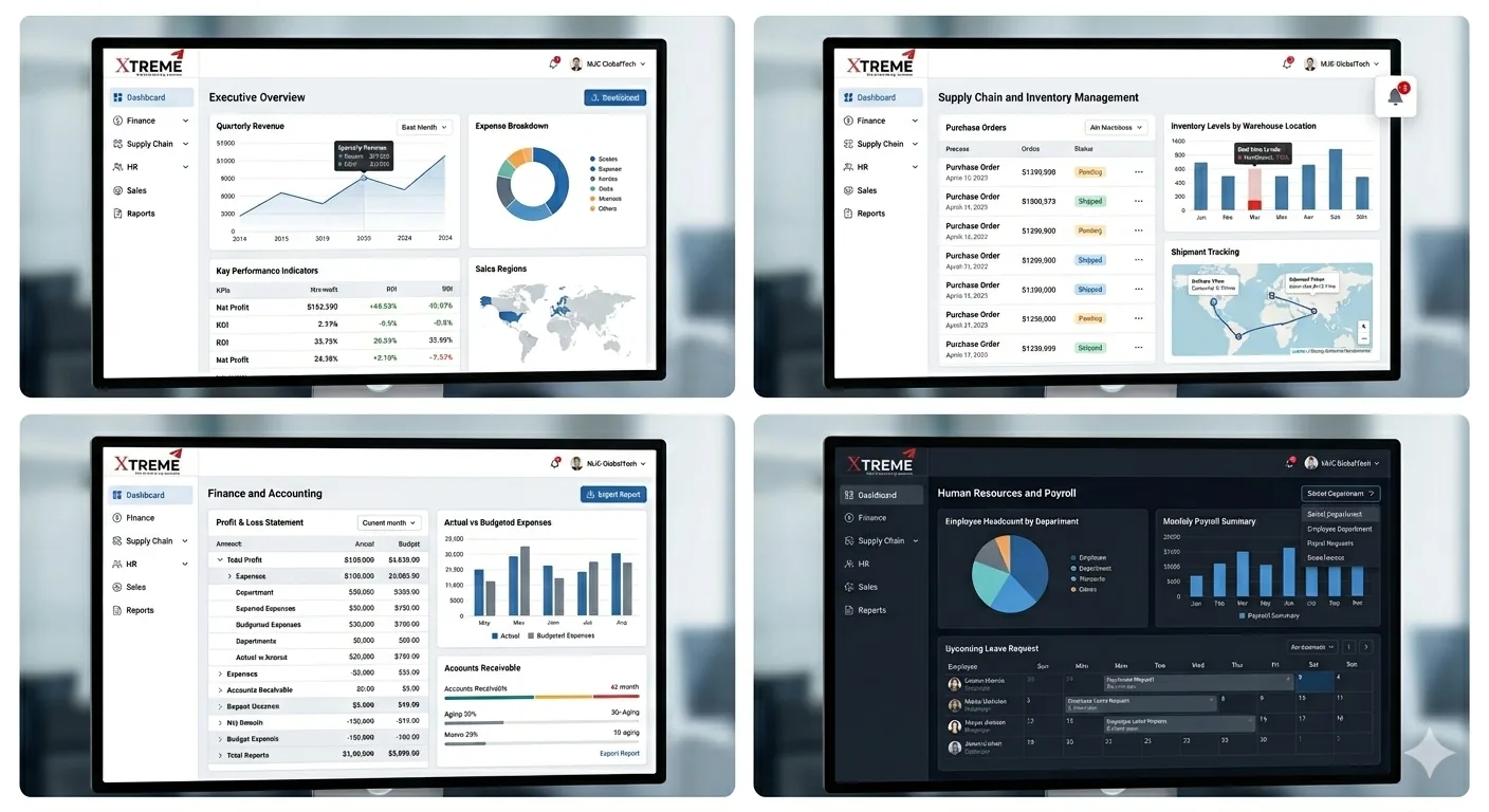 Xtreme Industry ERP Dashboards